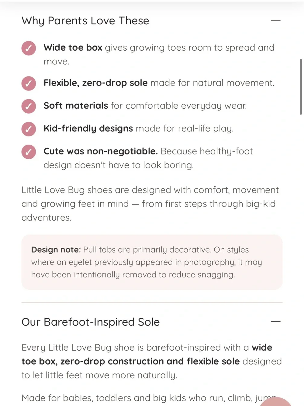 Little Love Bug comfortable slip